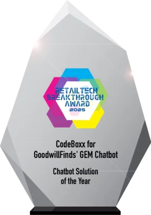 RetailTech Breakthrough Award 2025: CodeBoxx for GoodwillFinds' GEM Chatbot, Chatbot Solution of the Year